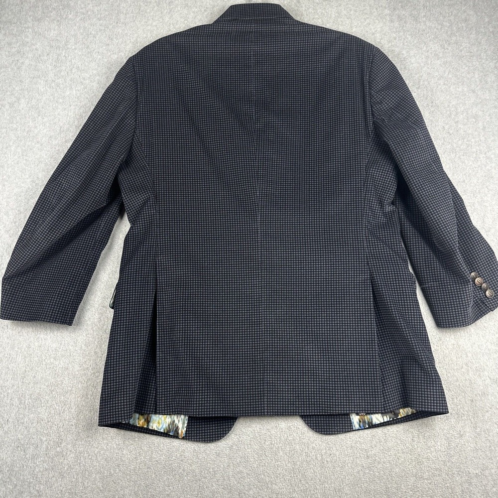 Robert Graham Blazer Mens 42R Blue Check Velvet Sports Coat Suit Jacket READ - Picture 7 of 12